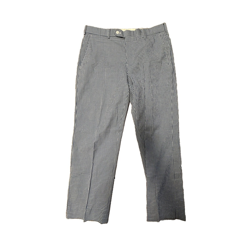 Brooks Brothers White Blue Checkered Fitzgerald Pants Size W34/L32